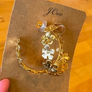 J. Crew floral hoop earrings NWT